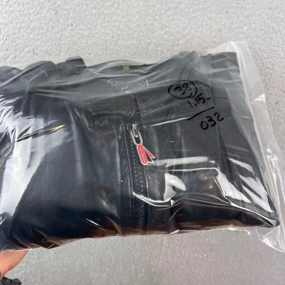 Vintage Hein Gericke Black Leather‎ Motorcycle Jacket Men's Size 38 Pockets